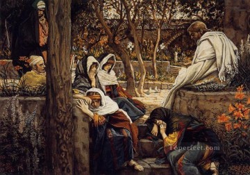 クリスチャン・イエス Painting - ベタニーのイエス ジェームズ・ジャック・ジョゼフ・ティソ 宗教的キリスト教徒